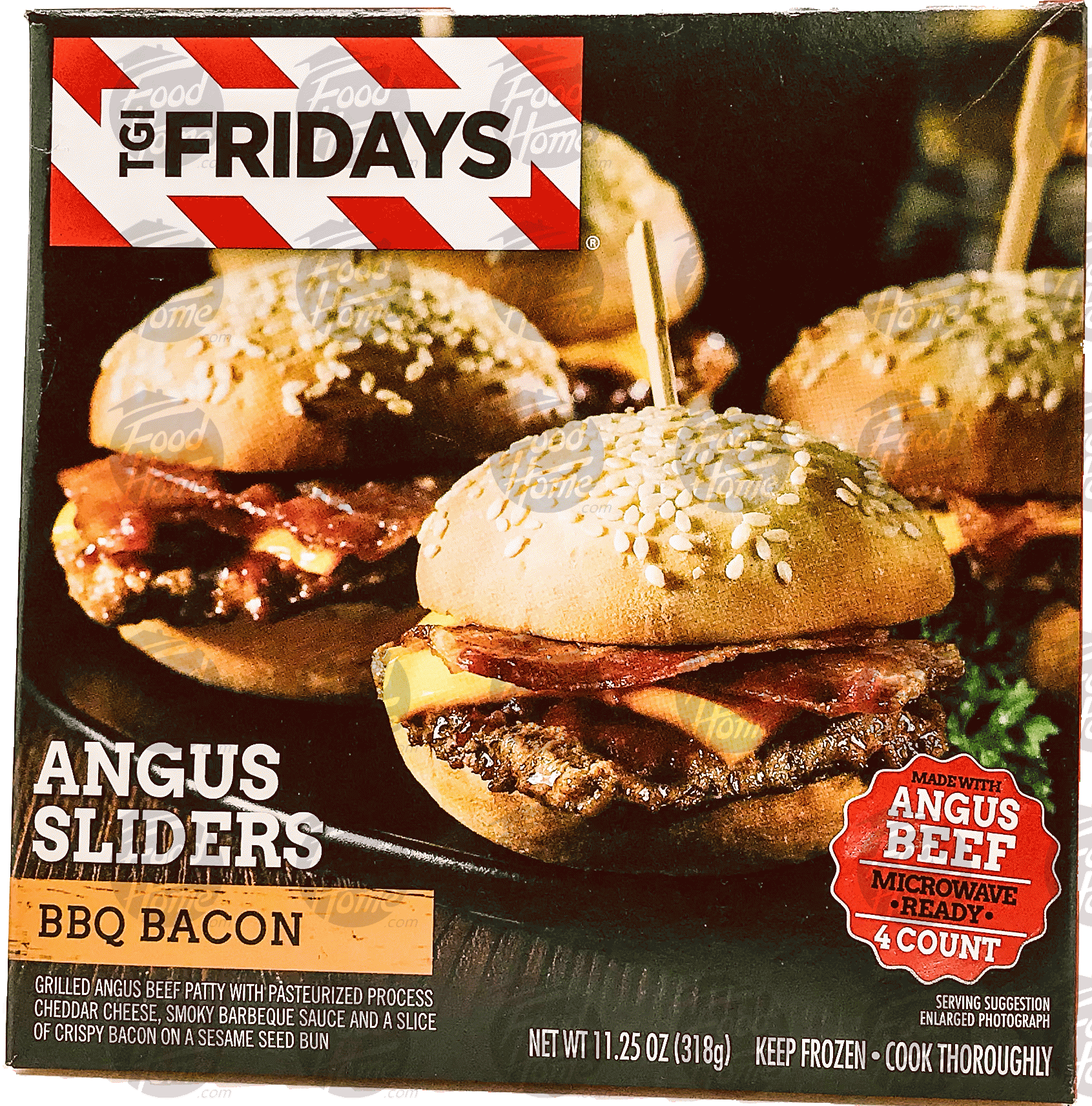 T.G.I. Friday's  bbq bacon angus sliders, frozen box Full-Size Picture